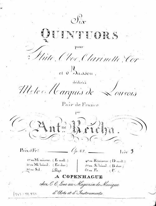 First page of Quintuor III en Sol majeur