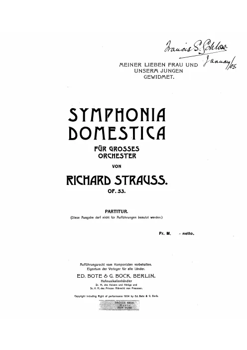 First page of Sinfonia domestica