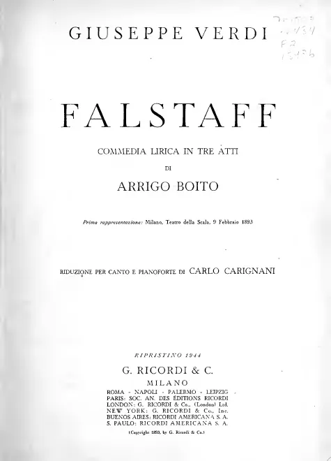 First page of Falstaff