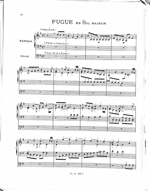First page of Fugue in G major