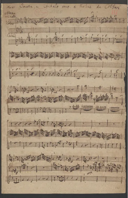 First page of Violin Sonata in B-flat major