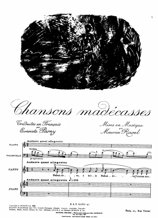 First page of Chanson madécasses