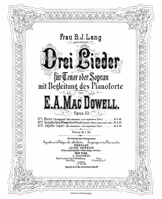 First page of 3 Lieder