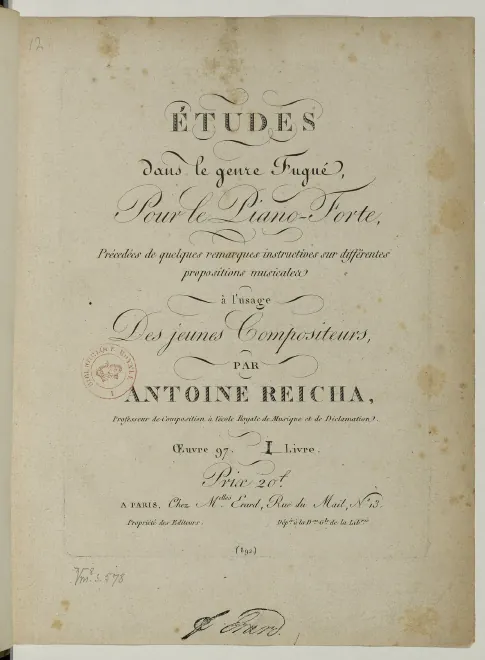 First page of Etudes dans le genre fugué