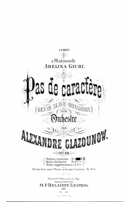 First page of Pas de Caractere, Op.68
