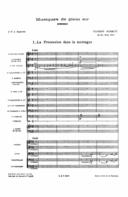 First page of Musiques de plein air