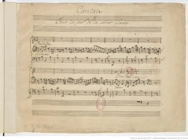 First page of Cantate pour le jour de la Saint-Louïs