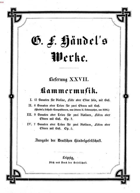 First page of Trio Sonatas