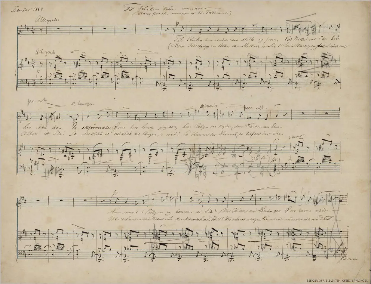 First page of Til kirken hun vandrer
