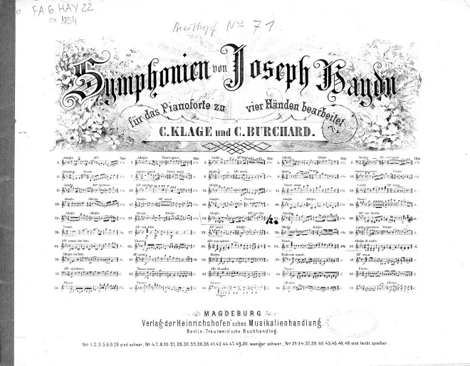 First page of Symphony No.71 in B-flat major