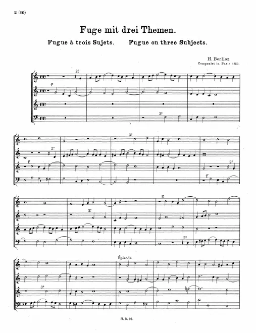 First page of Fugue à 3 sujets