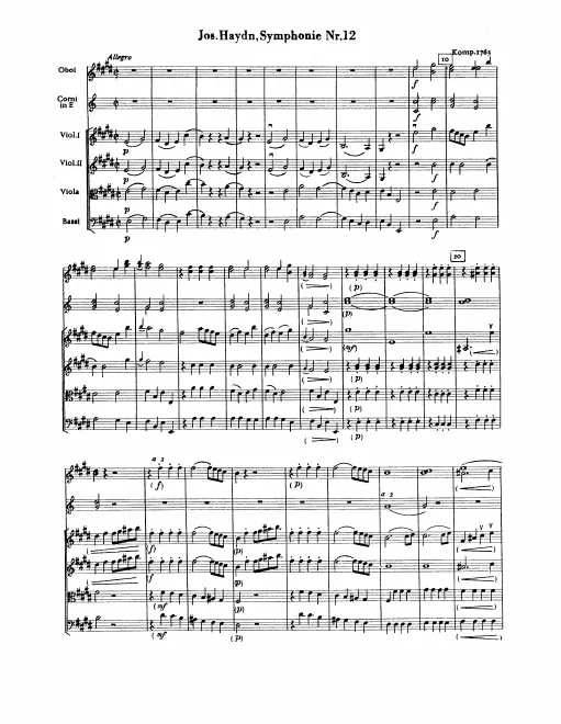 First page of Symphony No.12 in E major