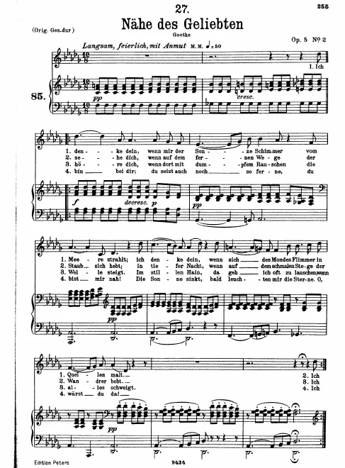 Complete Score (Low voice, transposed to )