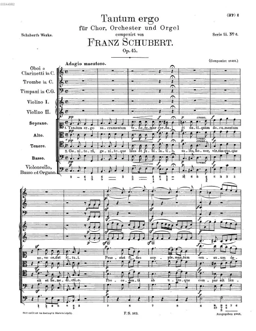 First page of Tantum ergo