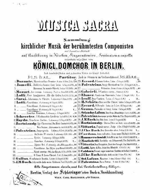 First page of Crucifixus a 10 voci
