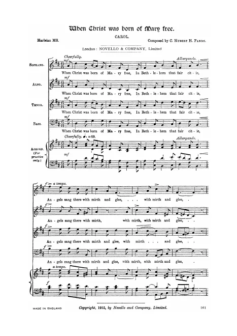First page of When Christ was born of Mary free