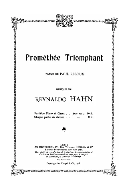 First page of Prométhée triomphant