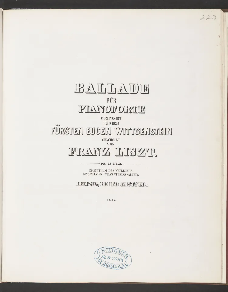 First page of Ballade No.1
