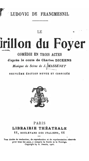 First page of Le grillon du foyer