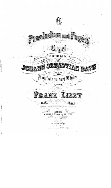 First page of Preludes and Fugues by J.S. Bach