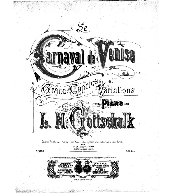 First page of Grand caprice et variations sur 'Le carnaval de Venise'