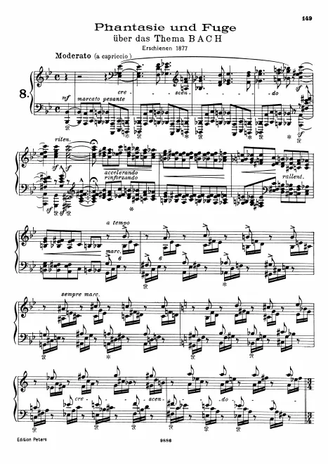 First page of Präludium und Fuge über den Namen BACH