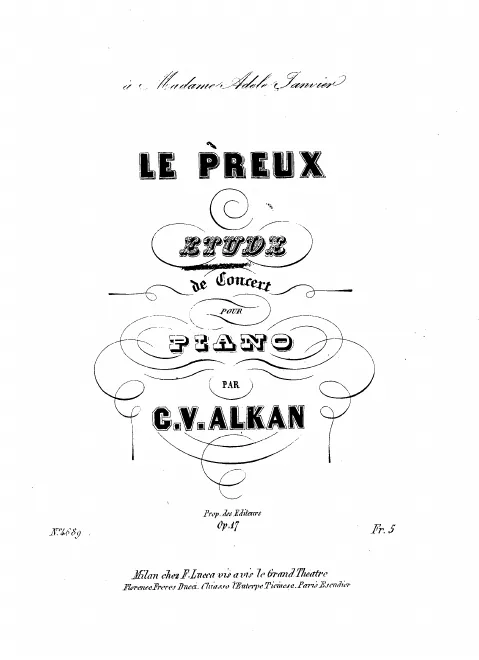 First page of Le Preux, étude de concert in B-flat
