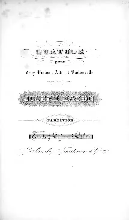 First page of String Quartet in E-flat major