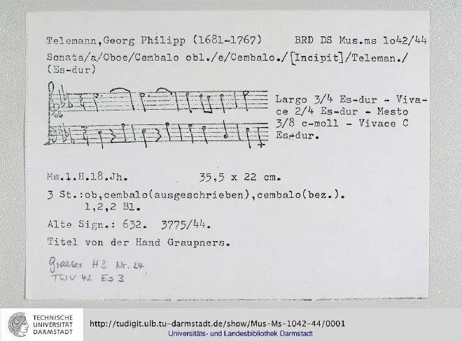 First page of Trio Sonata