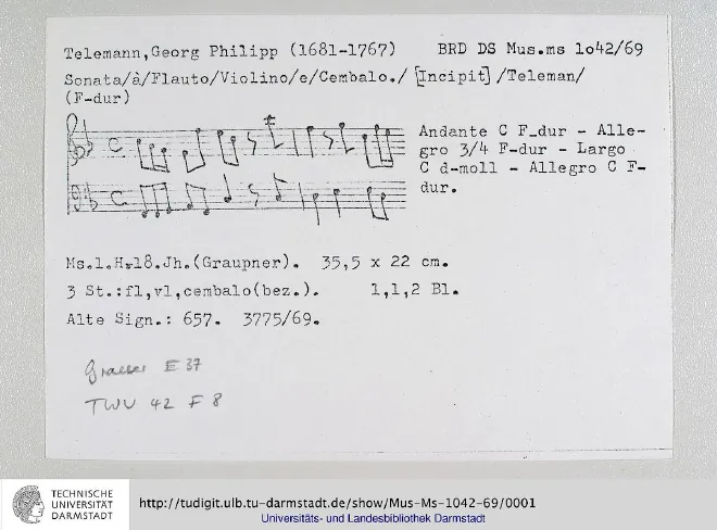 First page of Trio Sonata