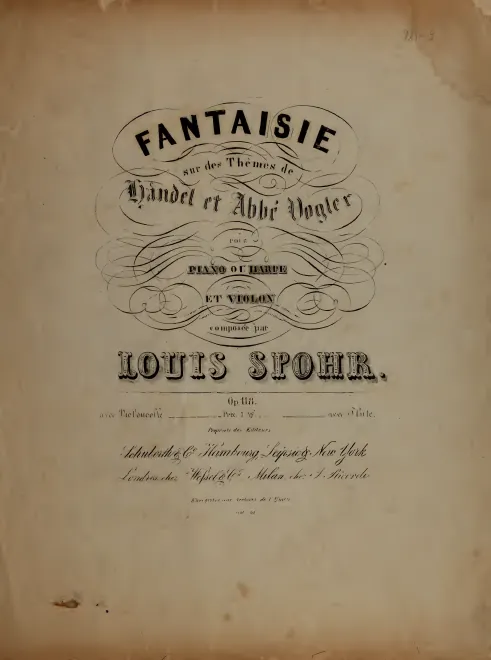 First page of Fantaisie sur des thèmes de Haendel et Abbé Vogler