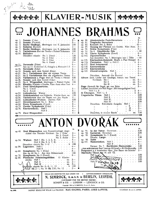 First page of Serenade No.1