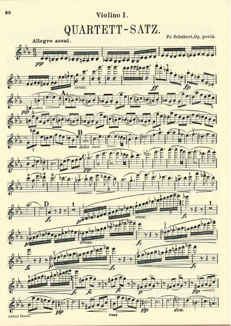 First page of String Quartet in C minor