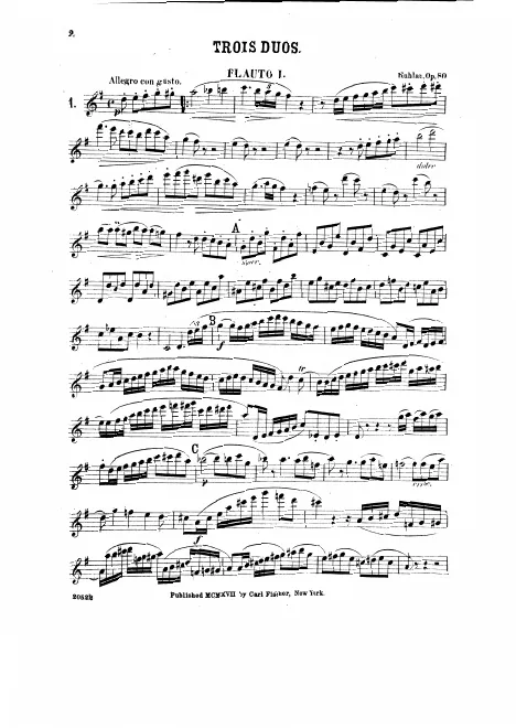First page of 3 Duos for 2 Flutes