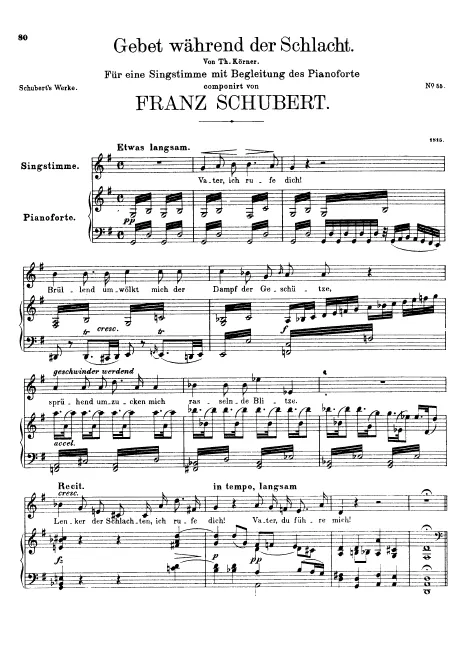 First page of Gebet während der Schlacht
