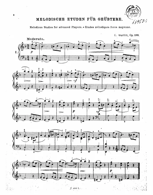 First page of 16 Melodische Etüden für Geübtere