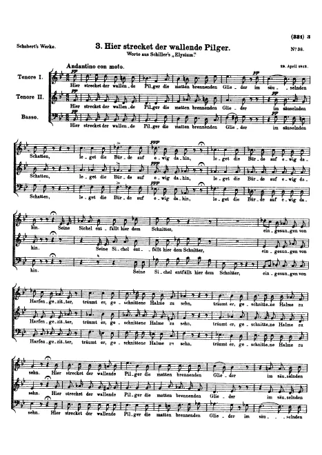 First page of Hier strecket der wallende Pilger