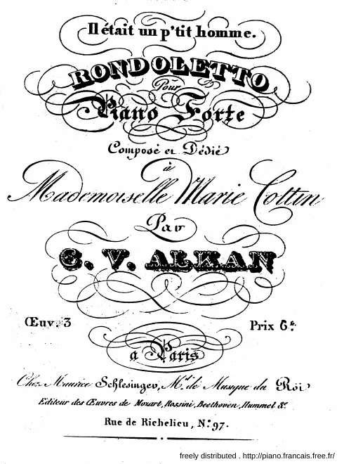 First page of Il était un p'tit homme, rondoletto in A