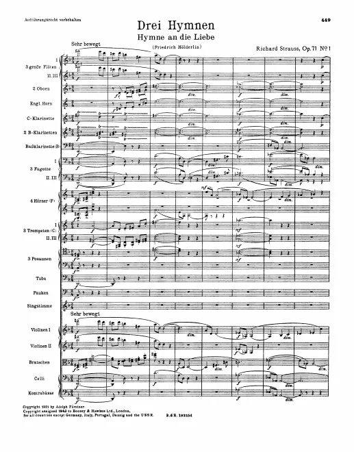 First page of 3 Hymnen von Friedrich Hölderlin