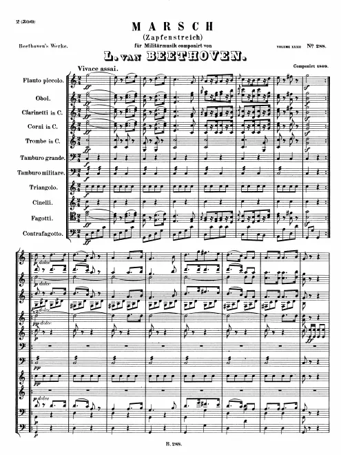 First page of March for Military Band in C major
