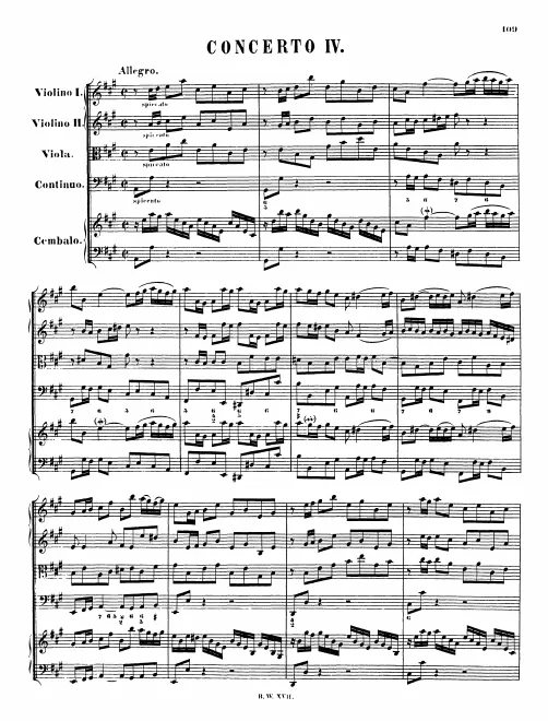 First page of Harpsichord Concerto No.4