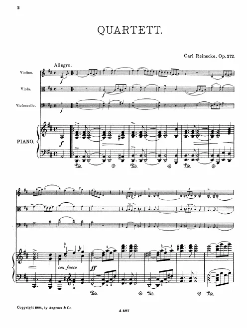 First page of Piano Quartet