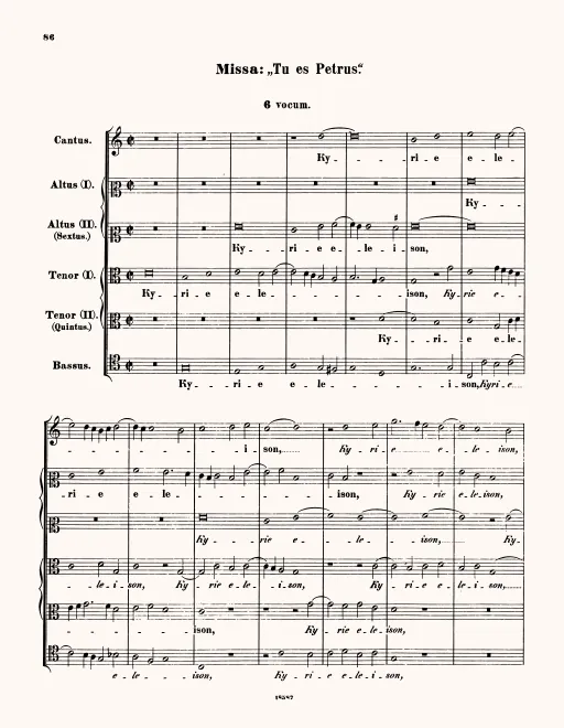 First page of Missa Tu es Petrus
