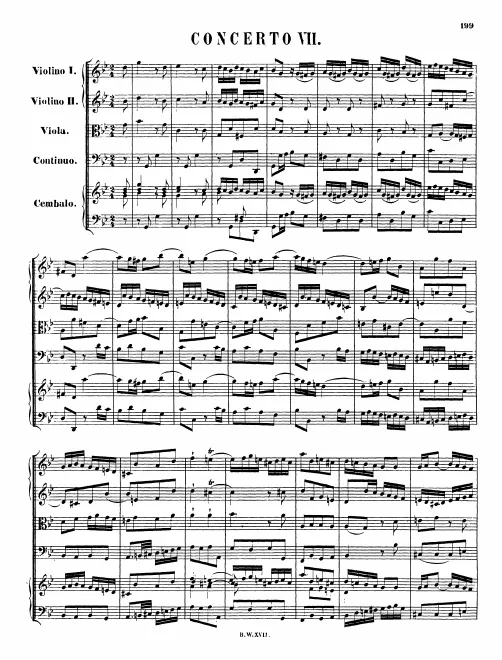 First page of Harpsichord Concerto No.7