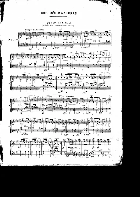 First page of Chopin's 41 Mazurkas