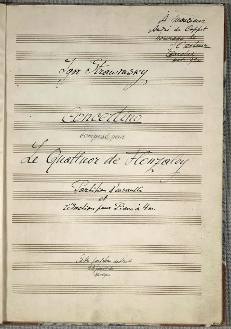First page of Concertino for String Quartet