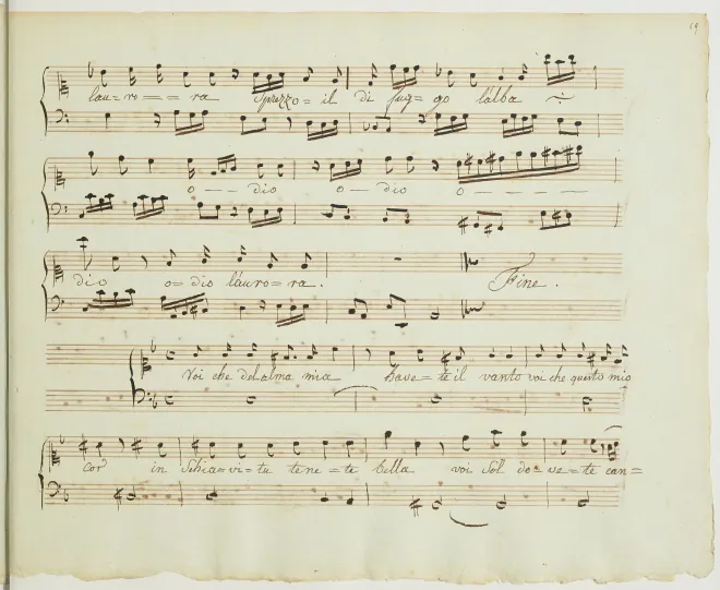 First page of Voi che dell’alma mia havete il vanto