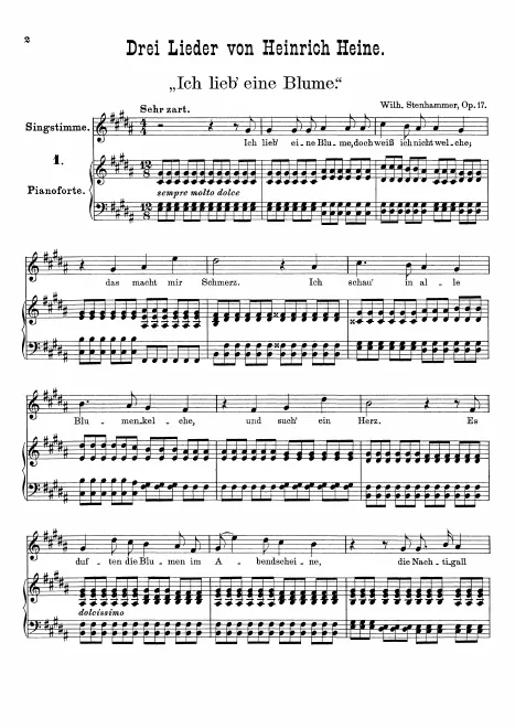 First page of 3 Songs by Heinrich Heine