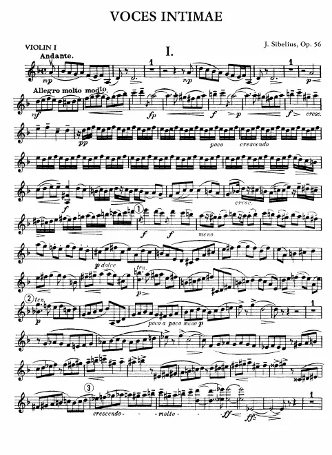 First page of String Quartet ‘Voces intimae’
