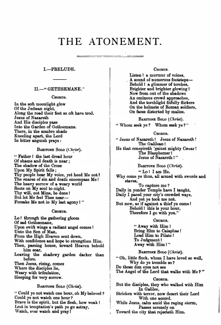 First page of The Atonement, Op.53